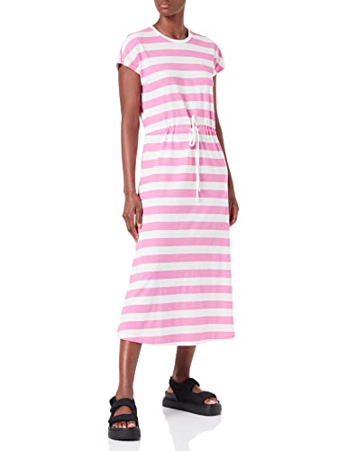 ONLY Women's ONLMAY S/S MIDI Stripe Dress JRS Kleid, Super Pink/Stripes:Cloud Dancer (kia), M von ONLY