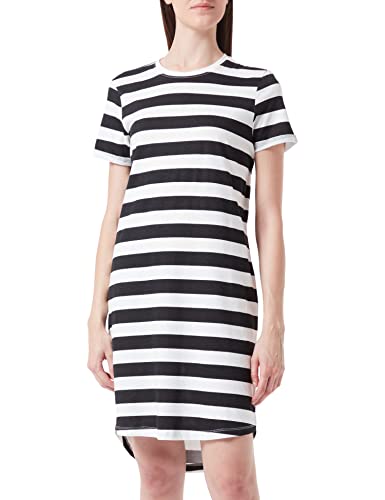 ONLY Women's ONLMAY S/S Stripe Dress JRS Kleid, Black/Stripes:Cloud Dancer (kia), S von ONLY