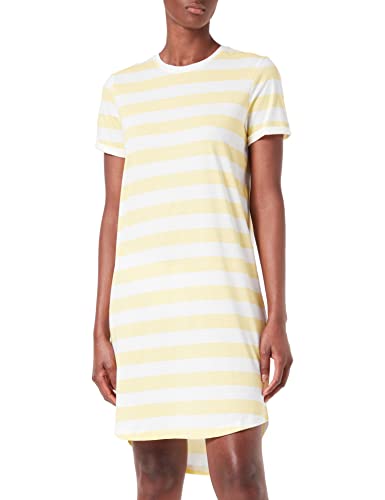 ONLY Women's ONLMAY S/S Stripe Dress JRS Kleid, Lemon Meringue/Stripes:Cloud Dancer (kia), S von ONLY