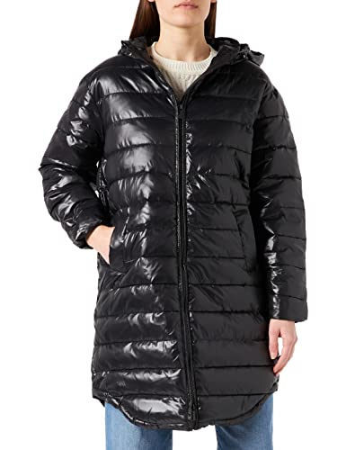 ONLY Women's ONLMELODY Quilted Coat Shiny OTW Steppmantel, Black, L von ONLY