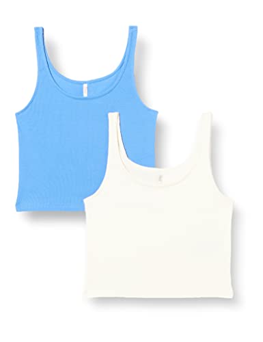 ONLY Women's ONLNESSA S/L Short 2-Pack JRS Top, Ultramarine/Pack:Cloud Dancer, L von ONLY