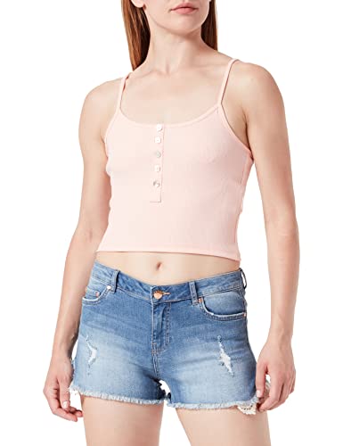 ONLY Women's ONLNESSA S/L Short Button JRS Top, Peach Melba, L von ONLY