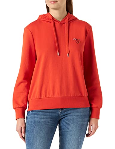 ONLY Women's ONLNOOMI L/S Hood NOOS Kapuzenpullover, Red Clay/Print:ONLY Logo, XS von ONLY