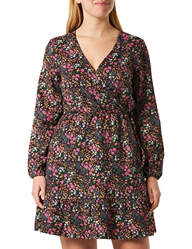 ONLY Women's ONLOVA L/S WRAP JRS Dress, Black/AOP:Little Bloom, S von ONLY