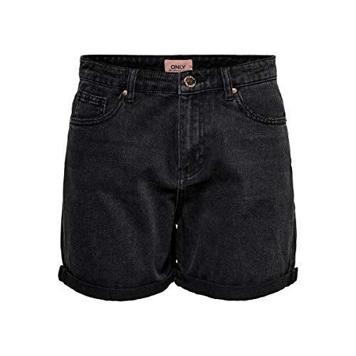 ONLY Damen ONLPHINE DNM MAS0003 NOOS Shorts, Black Denim, XXS von ONLY