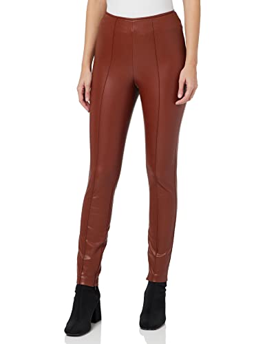 ONLY Women's ONLPIPS Faux Leather OTW Leggings, Cherry Mahogany, XS von ONLY