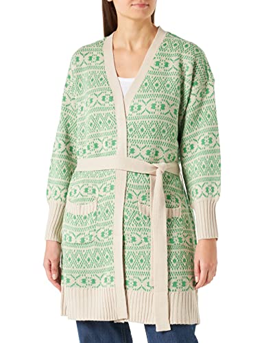 ONLY Women's ONLSIGRUN L/S Belt Cardigan CC KNT Strickjacke, Pumice Stone/Pattern:W.Green BEE, XL von ONLY