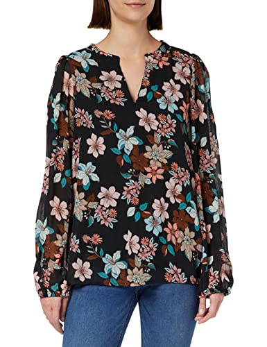 ONLY Women's ONLSTAR L/S V-Neck TOP PTM Shirt, Black/AOP:Mandy Big Flower, M von ONLY