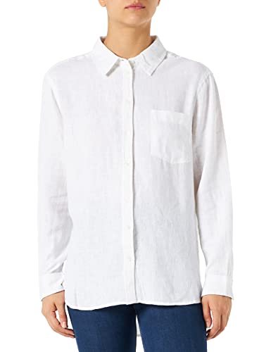 ONLY Damen Oversized Basic Hemd Bluse | Langarm Business Tunika Shirt | Classic Leinen Oberteil ONLTOKYO, Farben:Weiß, Größe:L von ONLY