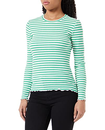 ONLY Women's ONLVANESSA L/S TOP JRS NOOS Langarmshirt, Kelly Green/Stripes:CD/Stripes, M von ONLY