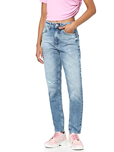 ONLY Damen Onlveneda Hw Mom Rip Rea931 Noos Jeans, Medium Blue Denim, XS / 30L EU von ONLY