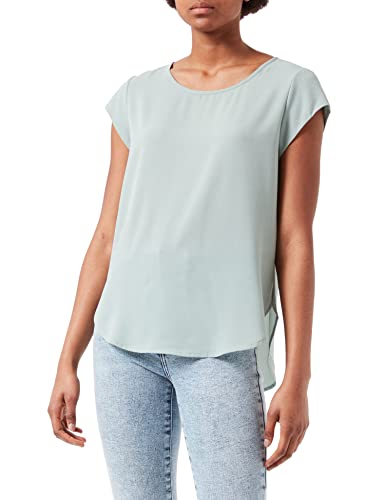 ONLY Damen Einfarbige Kurzarm Bluse | Basic Rundhals Ausschnitt | Blusen T-Shirt Blouse Oberteil ONLVIC, Farben:Mint, Größe:36 von ONLY