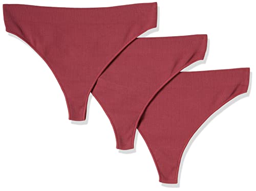 ONLY Women's ONLVICKY Rib S-Less Thong 3-PK NOOS Tanga, Dry Rose/Pack:+2X Dry Rose, M/L von ONLY