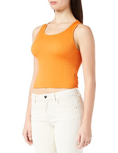 ONLY Women's ONLVICKY Seamless O-Neck S/L Cropped Top, Burnt Orange, L/XL von ONLY