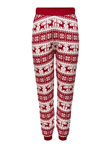 ONLY Women's ONLXMAS Comfy Snowflake Pant KNT Leggings, Chili Pepper/Pattern:W. Cloud Dancer, L (3er Pack) von ONLY