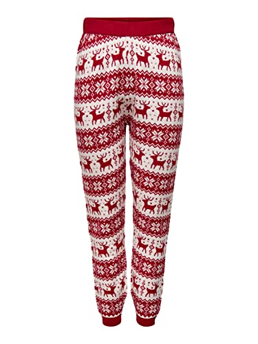 ONLY Women's ONLXMAS Comfy Snowflake Pant KNT Leggings, Chili Pepper/Pattern:W. Cloud Dancer, S (3er Pack) von ONLY