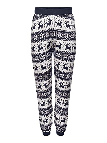 ONLY Women's ONLXMAS Comfy Snowflake Pant KNT Leggings, Night Sky/Pattern:W. Cloud Dancer, L (3er Pack) von ONLY