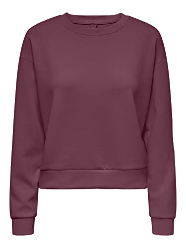 ONLY Women's ONPLOUNGE LS ON Sweat-NOOS Sweatshirt, Eggplant, M von ONLY