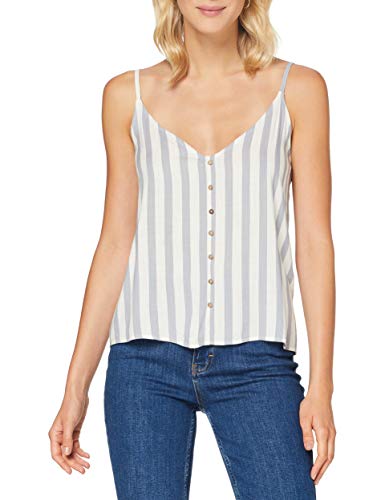 ONLY Damen Onlastrid Singlet Wvn Noos Cami Shirt, Stripes:silver Conce Stripe Cloud Dancer, 36 EU von ONLY