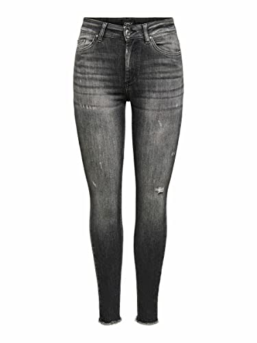 ONLY Damen Onlblush Life Mid Sk Ak Rw Rea787 Noos Jeans, Black Denim, XS EU von ONLY