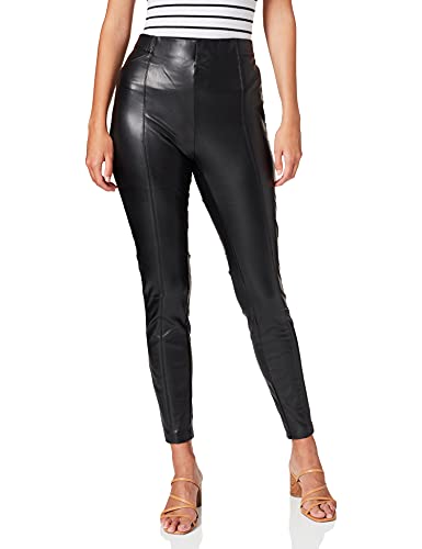 ONLY Damen Leder Optik PU Leggings Stretch Biker Look Hose Skinny Coated Pants Gefüttert ONLJESSIE Wet-Look, Farben:Schwarz, Größe:42 von ONLY