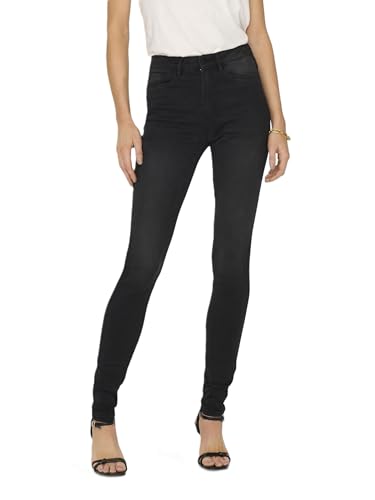 ONLY Damen Onlroyal Life Hw Sk Dnm Bj13963 Noos Jeans, Black Denim, S / 32 von ONLY