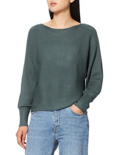 ONLY Damen Kurzer Strickpullover | Knitted Basic Stretch Sweater | Langarm Shirt U-Boot ONLADALINE, Farben:Grün, Größe:S von ONLY