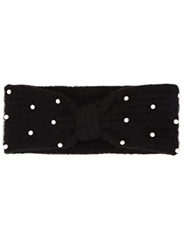 ONLY Womens Onlsalina Knit Diamond Headband Winter-Stirnband, Black/Detail:Pearls, ONE Size von ONLY