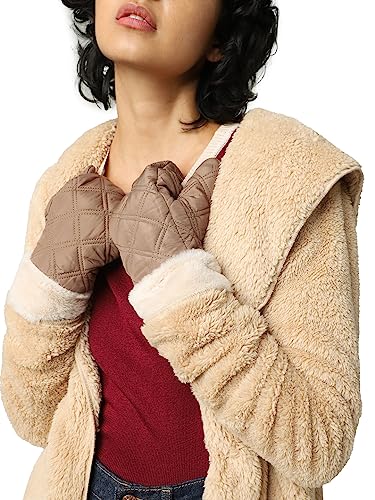 ONLY Damen Onljenni Life Quilt Winter Mittens Acc F ustlinge, Camel, Einheitsgröße EU von ONLY