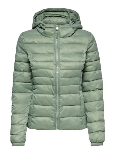 ONLY Damen Steppjacke Tahoe Hood gesteppte Übergangsjacke 15156569 Hedge Green S von ONLY