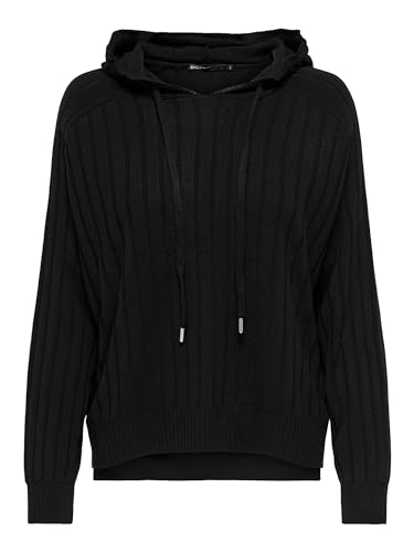 ONLY Damen Onlnew Tessa Ls Hood Detail Pul Noos Knt Pullover, Schwarz, XL von ONLY