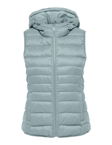 ONLY Damen Steppweste Onlnew Tahoe Damenweste mit Kapuze 15205760, Gray Mist,XS von ONLY