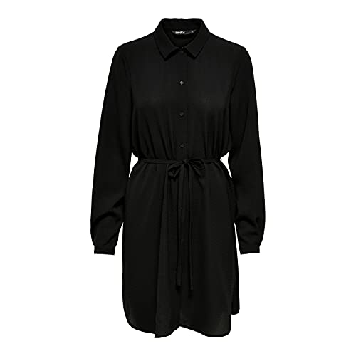 ONLY Damen Onlnova Life VIS L/S Shirt Dress SOLID Kleid 15241889 ,Schwarz ,XS ONLY Damen Onlnova Life VIS L/S Shirt Dress SOLID Kleid 15241889 ,Schwarz ,XS von ONLY
