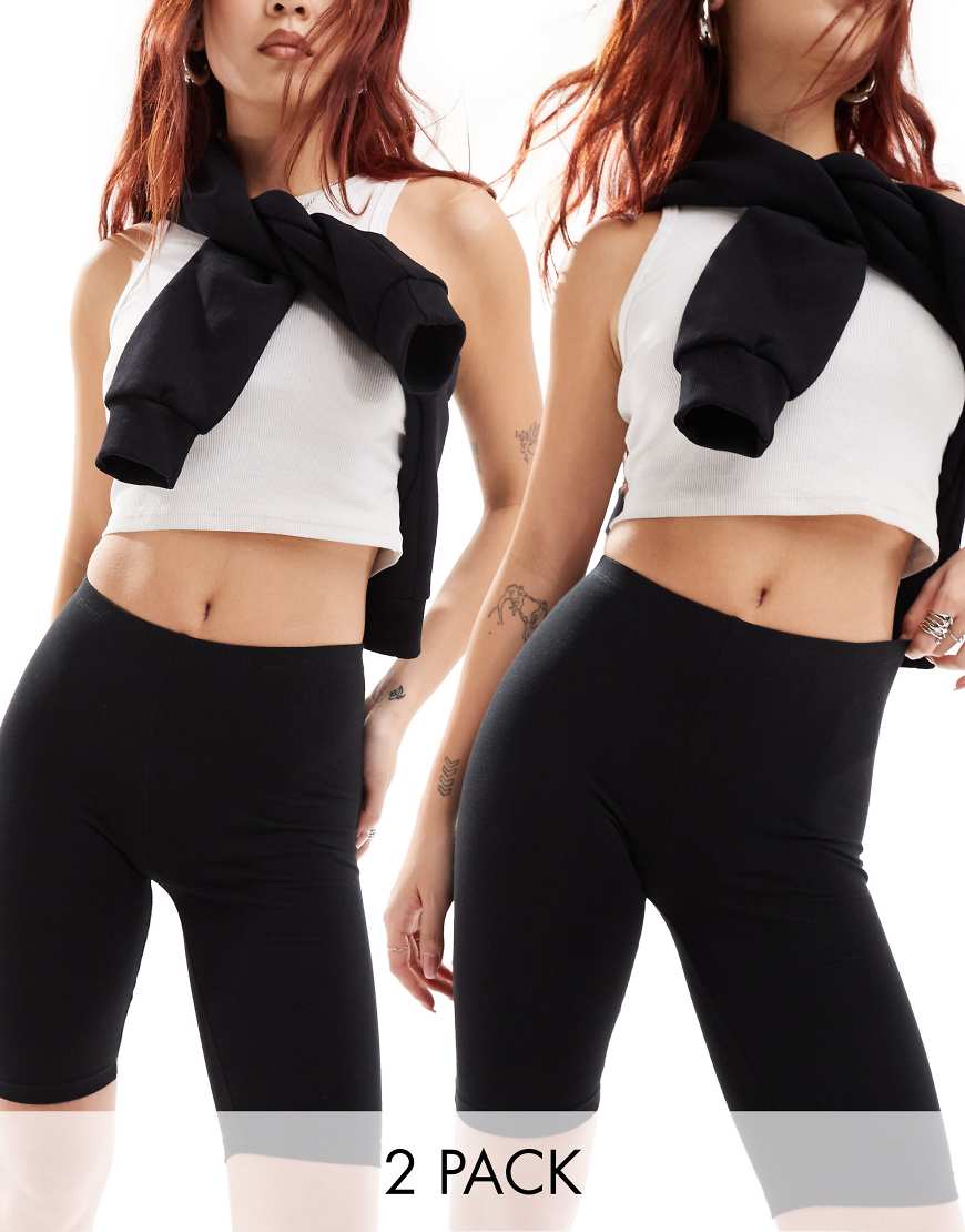 Only - 2er-Pack Leggings-Shorts in Schwarz von ONLY