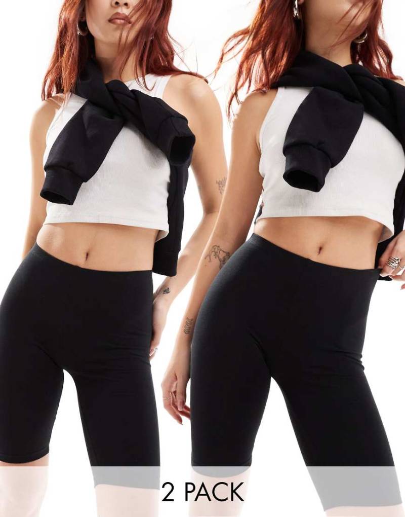 Only - 2er-Pack Leggings-Shorts in Schwarz von ONLY