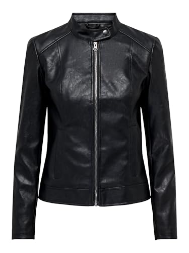 ONLY Damen Jdyemily Faux Leather Jacket Otw Noos Kunstlederjacke, Schwarz, 32 von ONLY