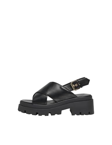 ONLY Damen Onldoja-10 Cross Strap Chunky Sandal, Black, 37 EU von ONLY