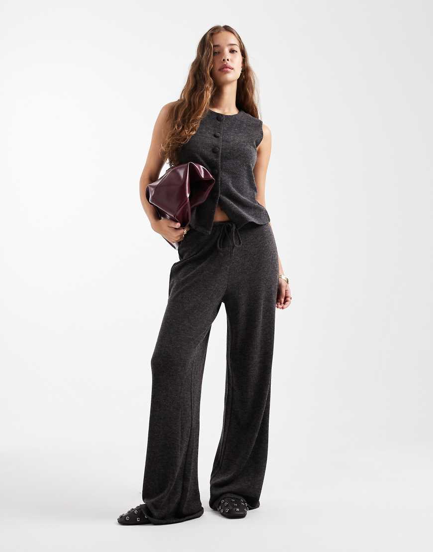 Only - Hose aus leichtem Strick in Dunkelgrau, Kombiteil von ONLY