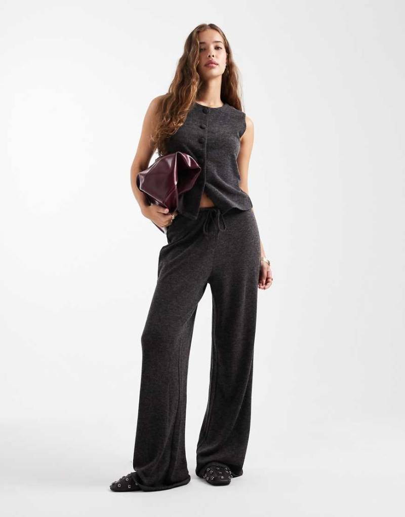 Only - Hose aus leichtem Strick in Dunkelgrau, Kombiteil von ONLY