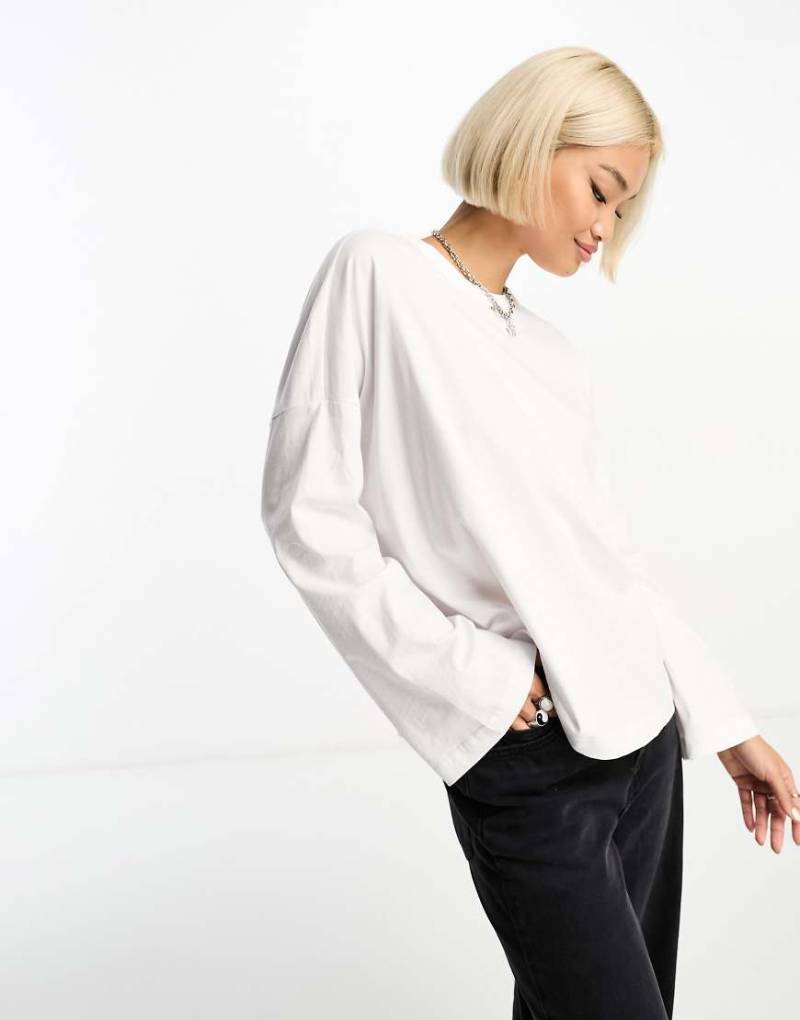 Only - Langärmliges Oversize-Shirt in Weiß von ONLY