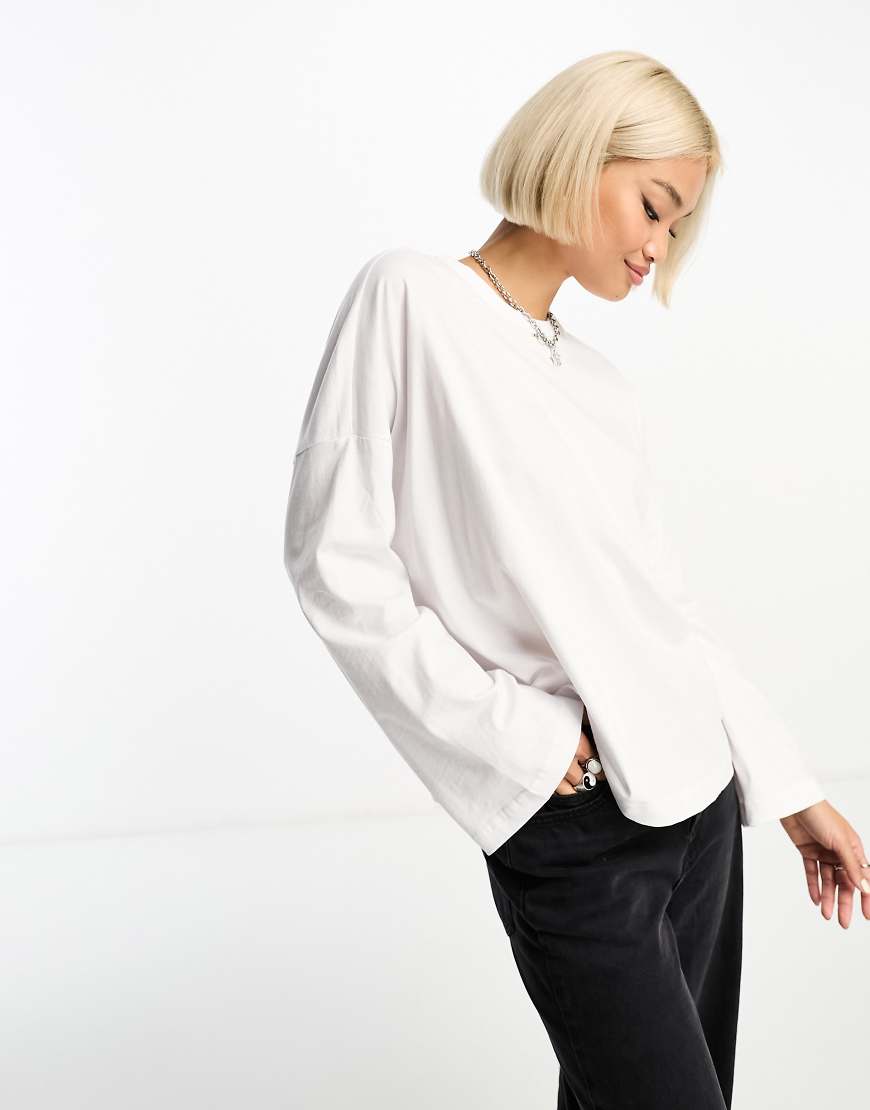 Only - Langärmliges Oversize-Shirt in Weiß von ONLY