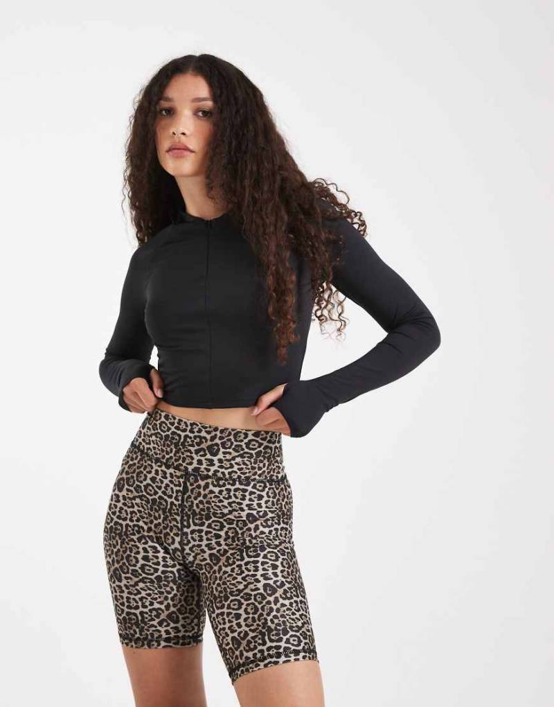 Only - Legging-Shorts mit Leopardenmuster-Brown von ONLY