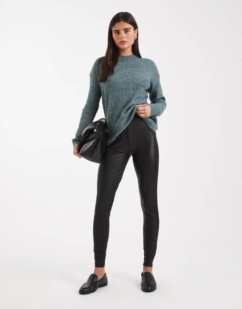 Only - Leggings aus Kunstleder in Schwarz mit hohem Bund Only - Leggings aus Kunstleder in Schwarz mit hohem Bund von ONLY