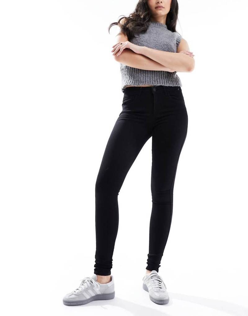 Only - Royal - Skinny-Jeans in Schwarz mit normaler Bundhöhe von ONLY