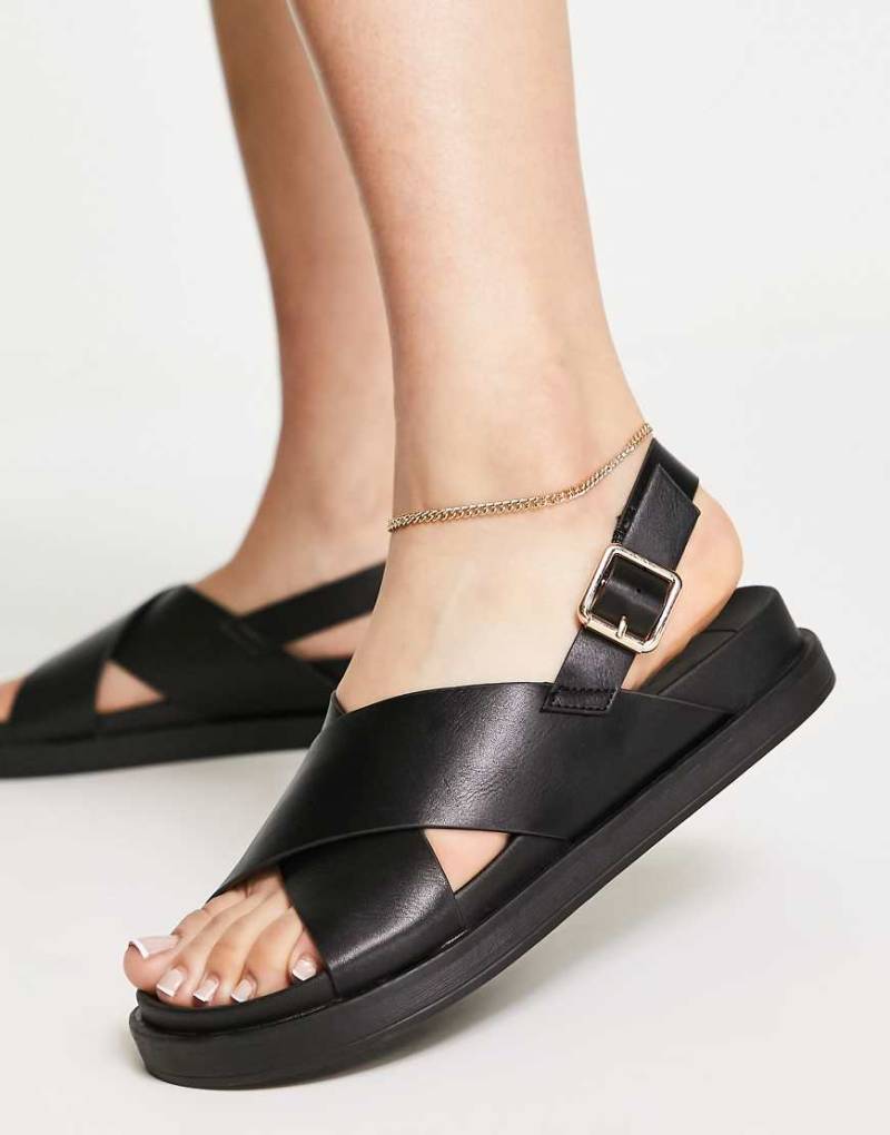 Only - Sandalen in Schwarz mit gekreuzter Vorderpartie von ONLY