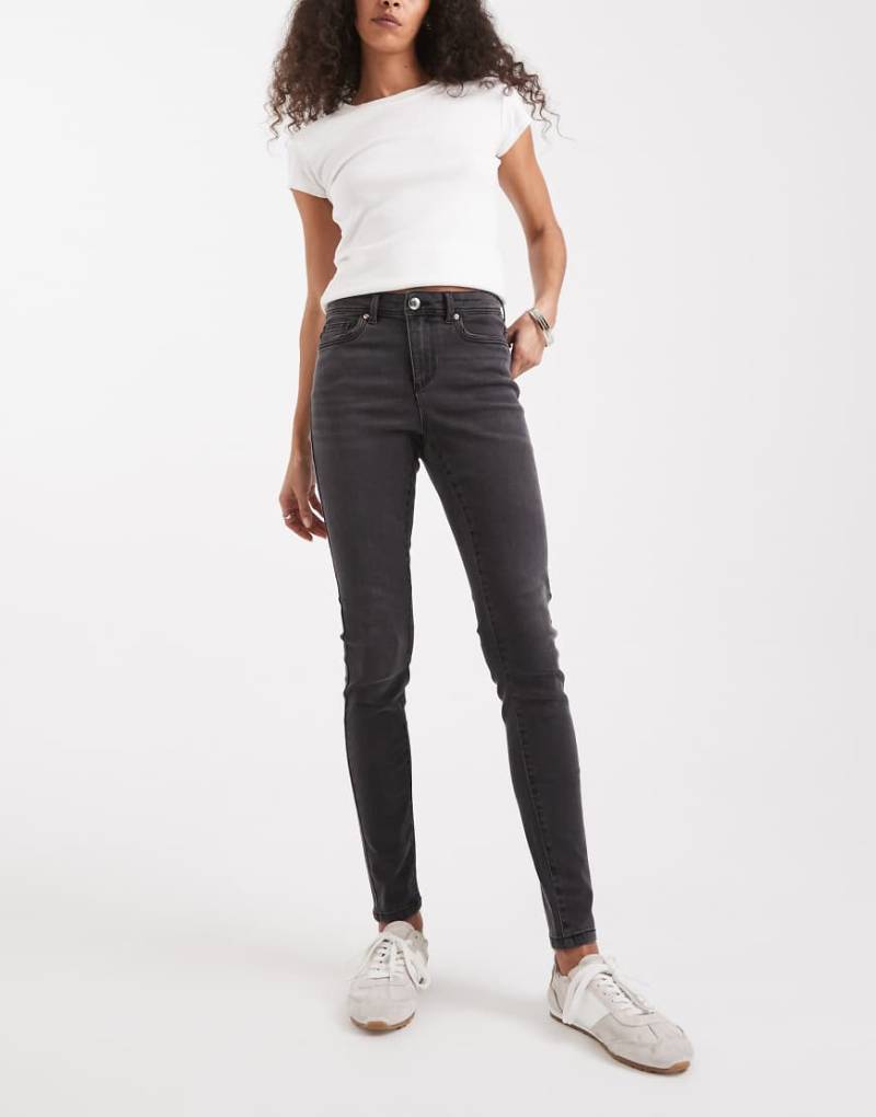 Only - Wauw - Skinny-Jeans in verwaschenem Schwarz von ONLY