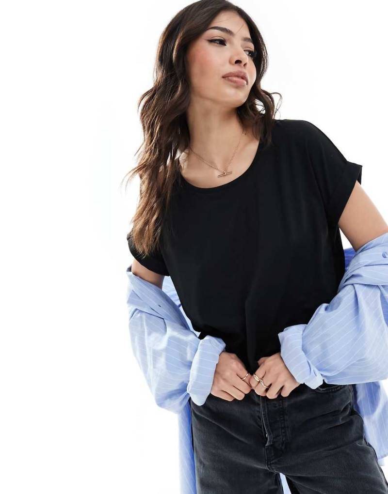 Only - Weiches T-Shirt in Schwarz mit Rundhalsausschnitt von ONLY