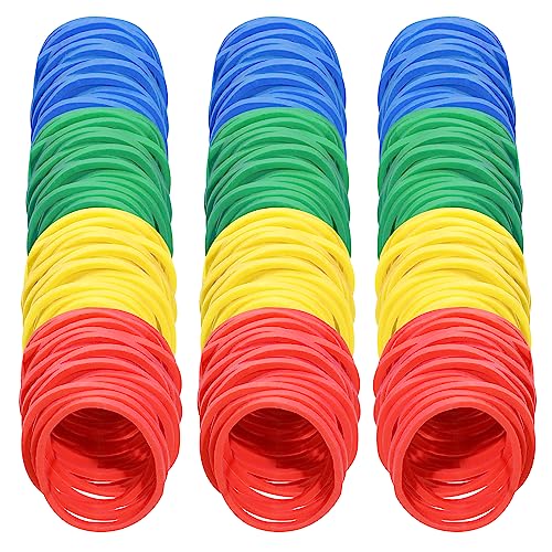 ONLYKXY 300 Stück natürliche Gummibänder, weiche elastische Bänder für Haarzöpfe, Haargummiringe (mehrfarbig, 25 mm) von ONLYKXY