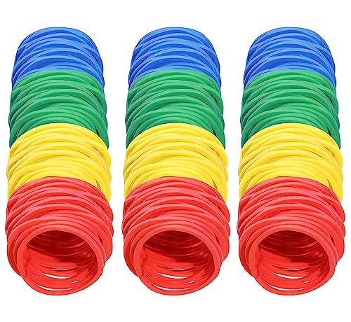 ONLYKXY 300 Stück natürliche Gummibänder, weiche elastische Bänder für Haarzöpfe, Haargummiringe (mehrfarbig, 32 mm) von ONLYKXY