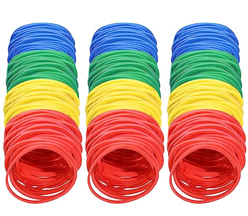 ONLYKXY 300 Stück natürliche Gummibänder, weiche elastische Bänder für Haarzöpfe, Haargummiringe (mehrfarbig, 38 mm) von ONLYKXY